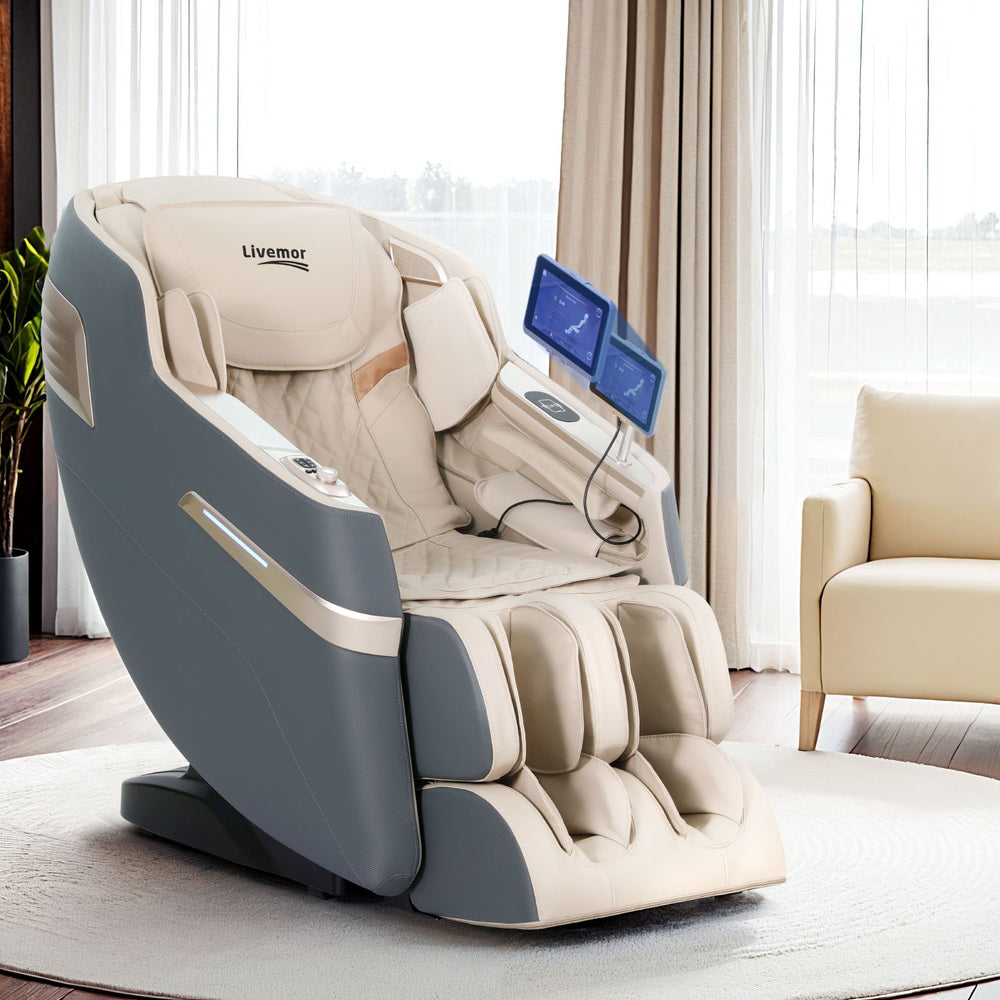 Livemor 4D Massage Chair Electric Recliner Home Massager Gray Sina 7