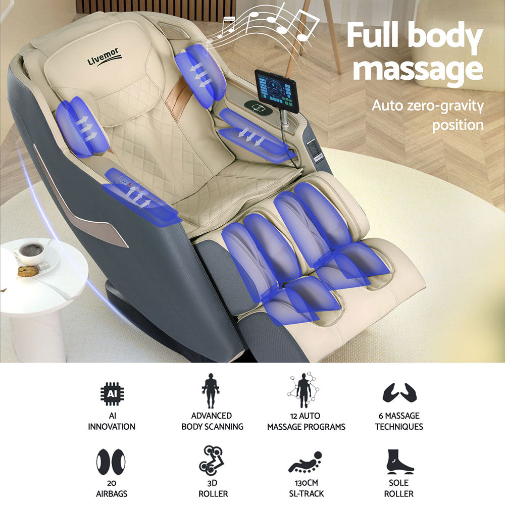 Livemor Massage Chair Electric Recliner Home Massager 3D Opal 4