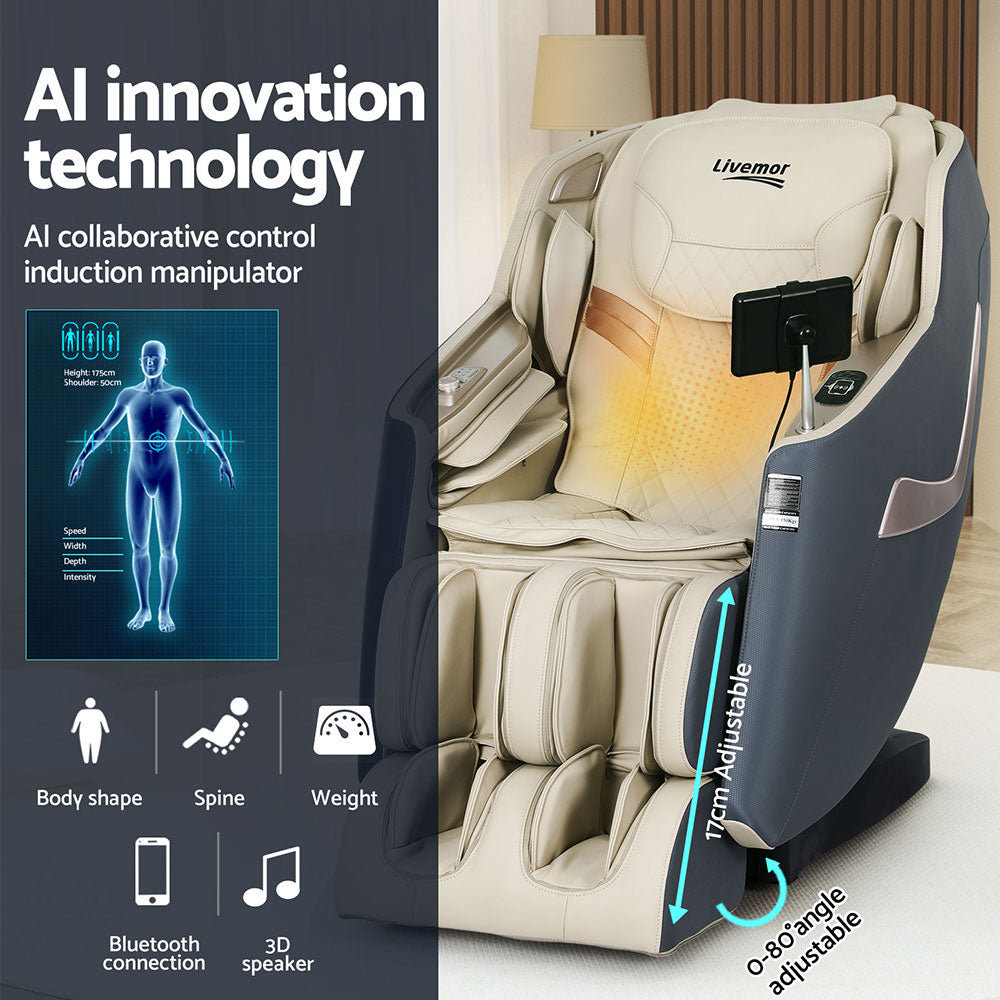 Livemor Massage Chair Electric Recliner Home Massager 3D Opal 5