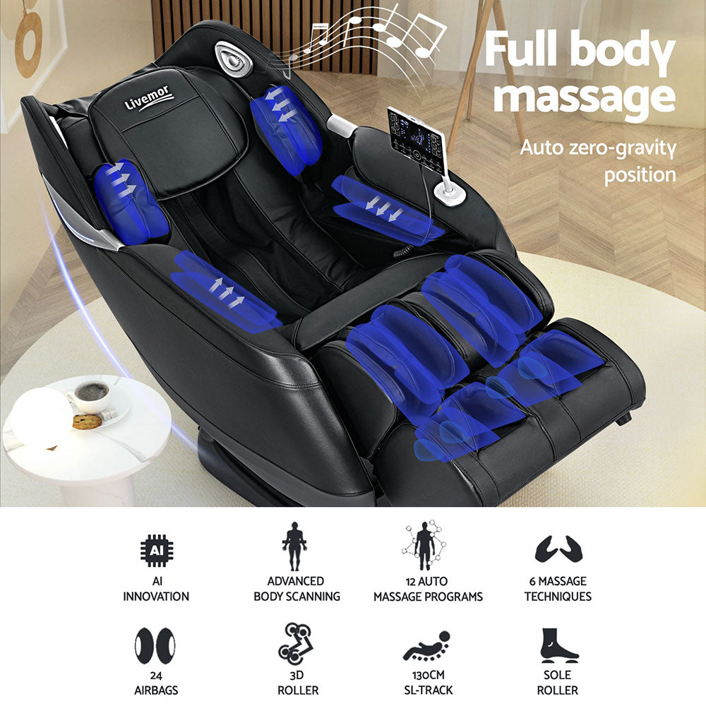 Livemor Massage Chair Electric Recliner Home 3D Massager Flynn 4