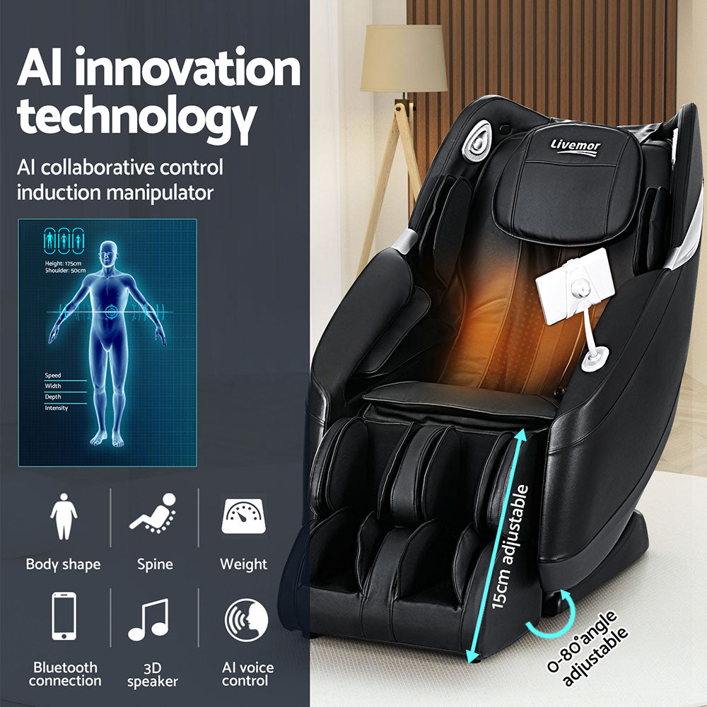 Livemor Massage Chair Electric Recliner Home 3D Massager Flynn 5
