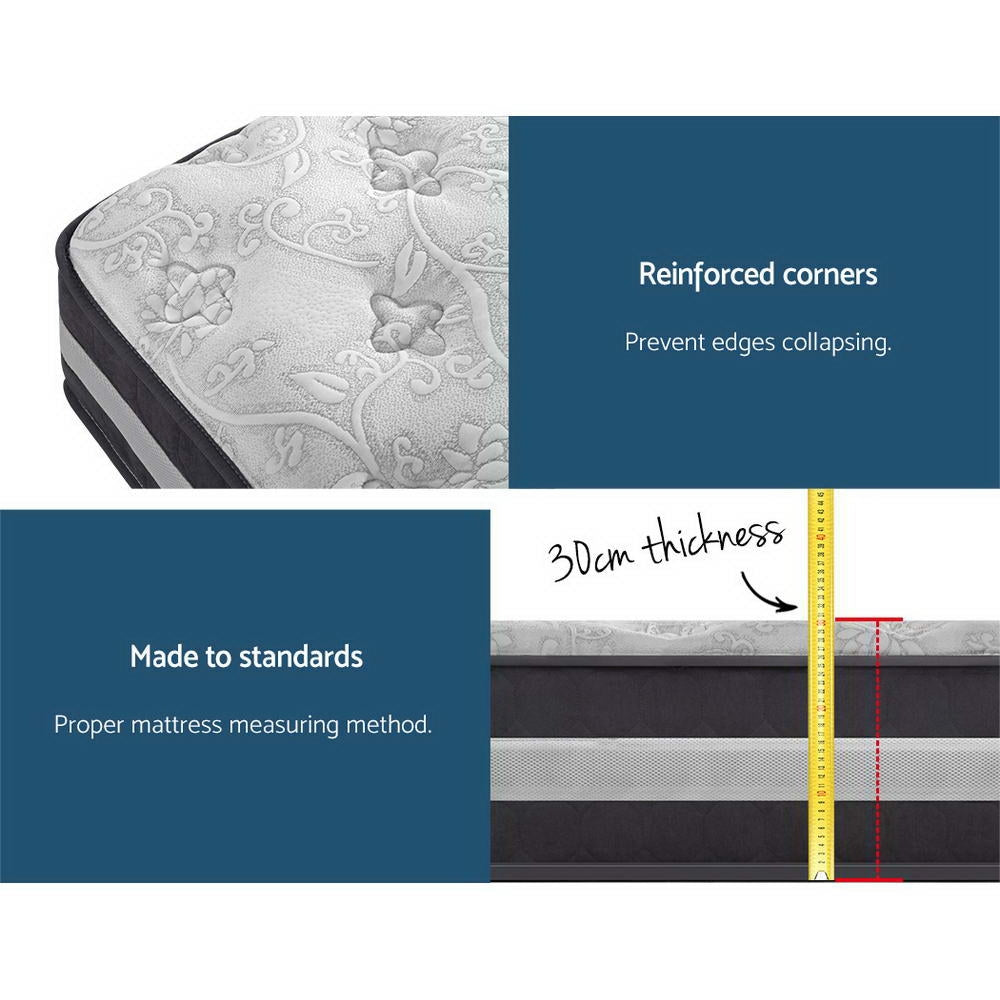 Giselle Bedding 30cm Mattress Pocket Spring King 6