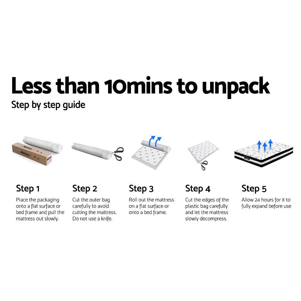 Giselle Bedding 34cm Mattress Euro Top Pocket Spring Super King 6