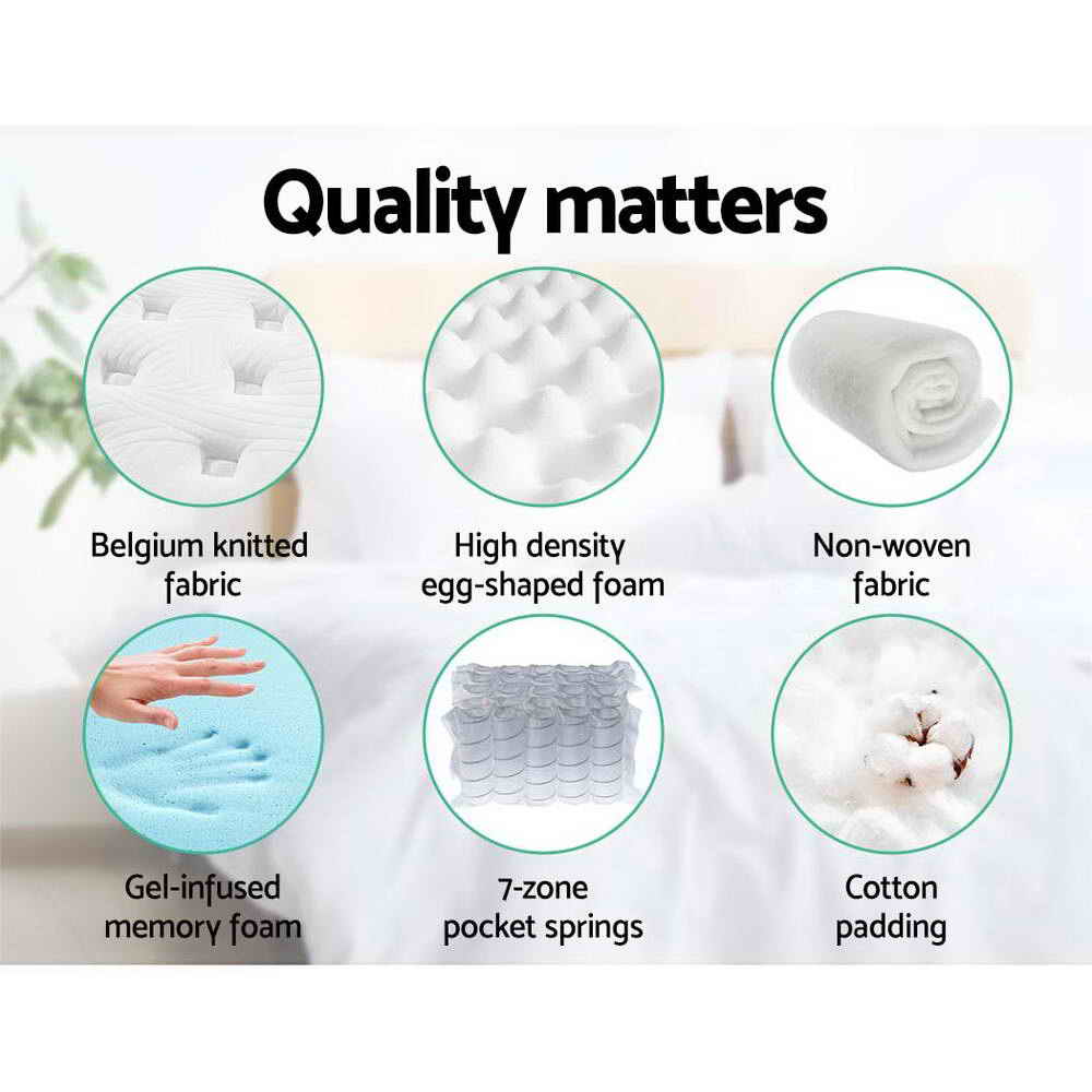 Giselle Bedding 34cm Mattress Cool Gel Memory Foam 7 Zone Queen 6