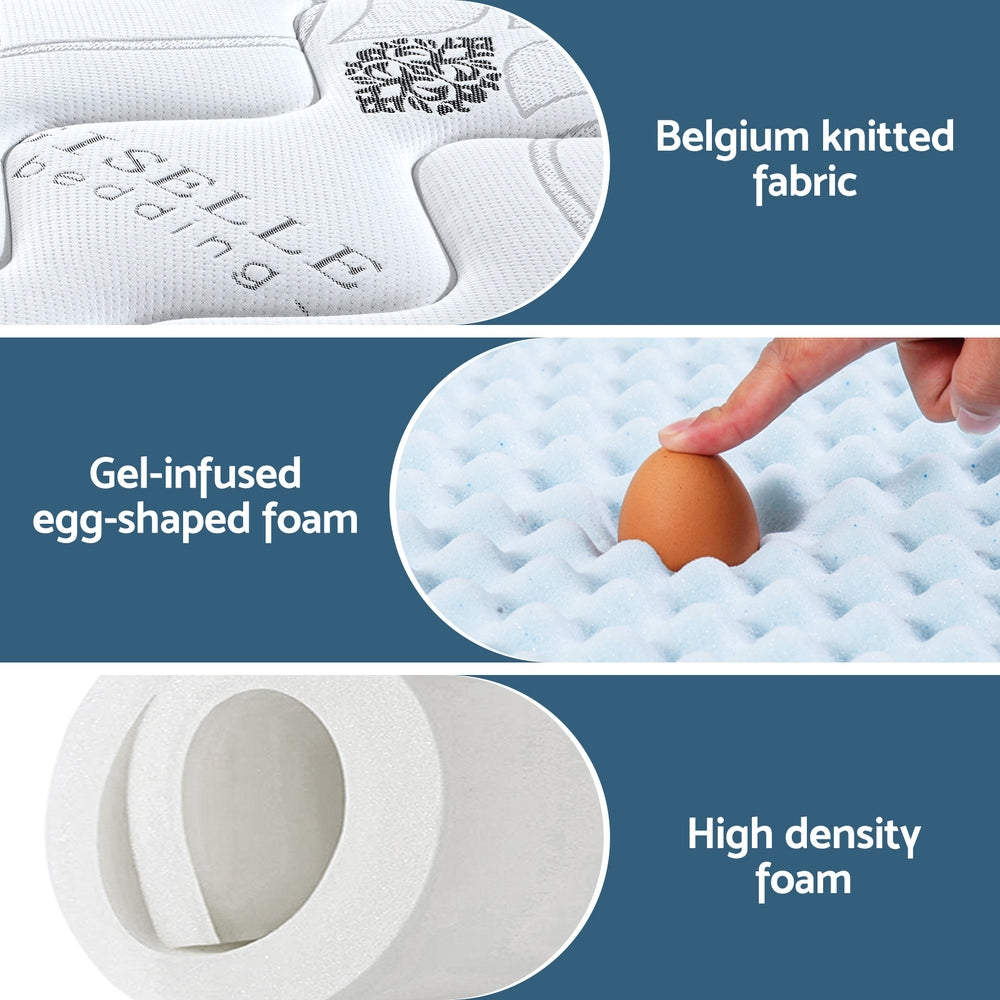 Giselle Bedding King Mattress 35cm Bed in a Box Pocket Spring Gel Memory Foam 6