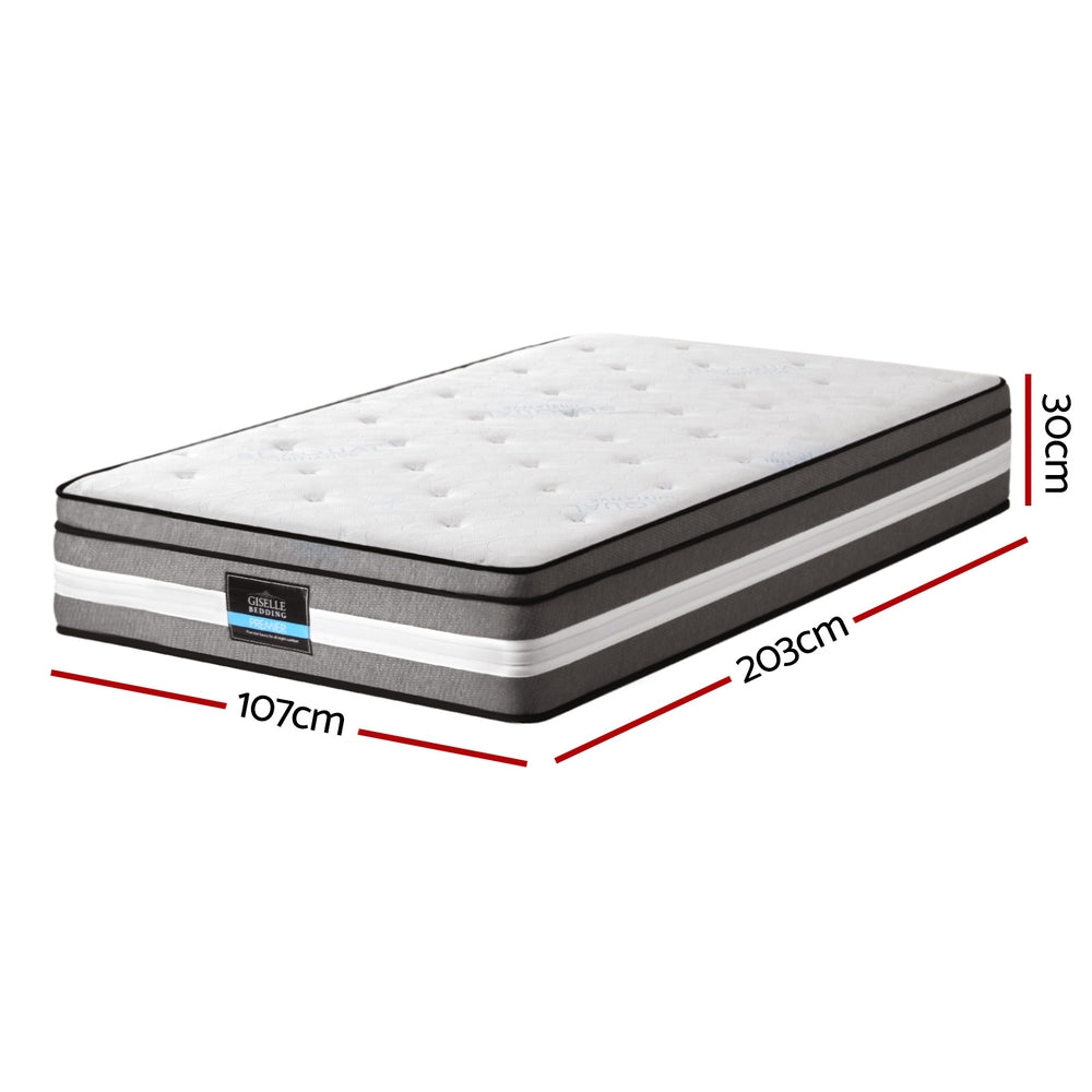 Giselle Bedding 30cm Mattress Gel Foam Pocket Spring King Single