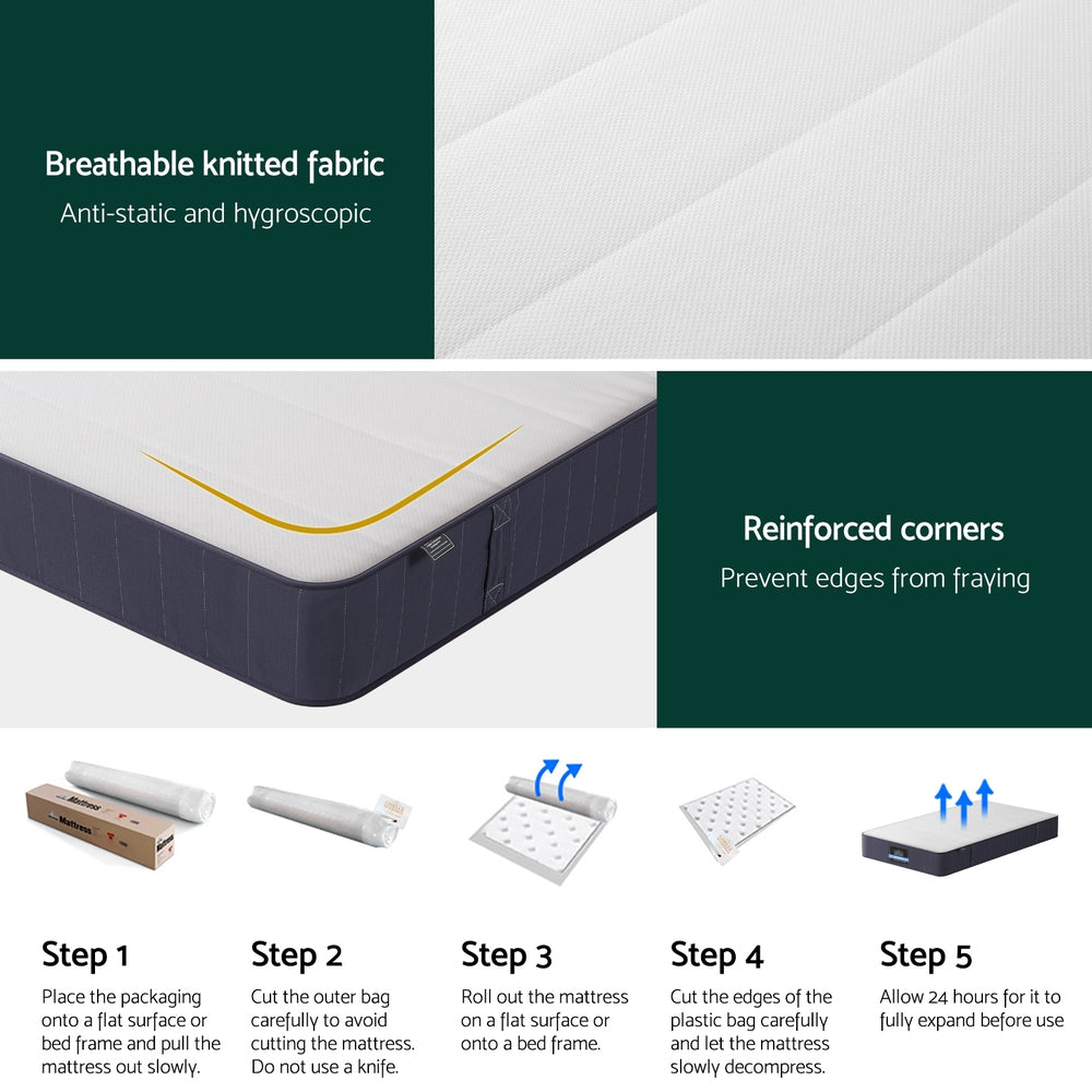 20cm Giselle Mattress King Single Bed Pocket Spring Mattresses 6