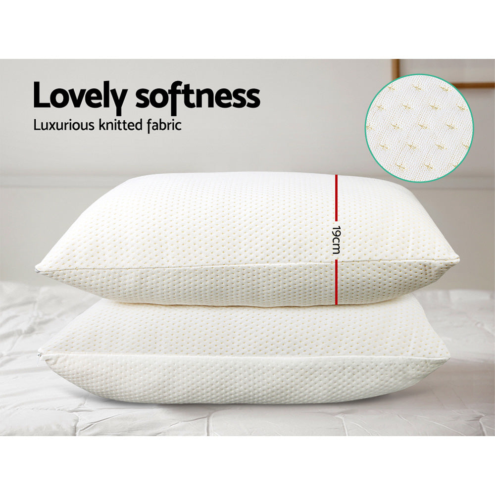 Giselle Bedding Memory Foam Pillow 19cm Thick Twin Pack 4