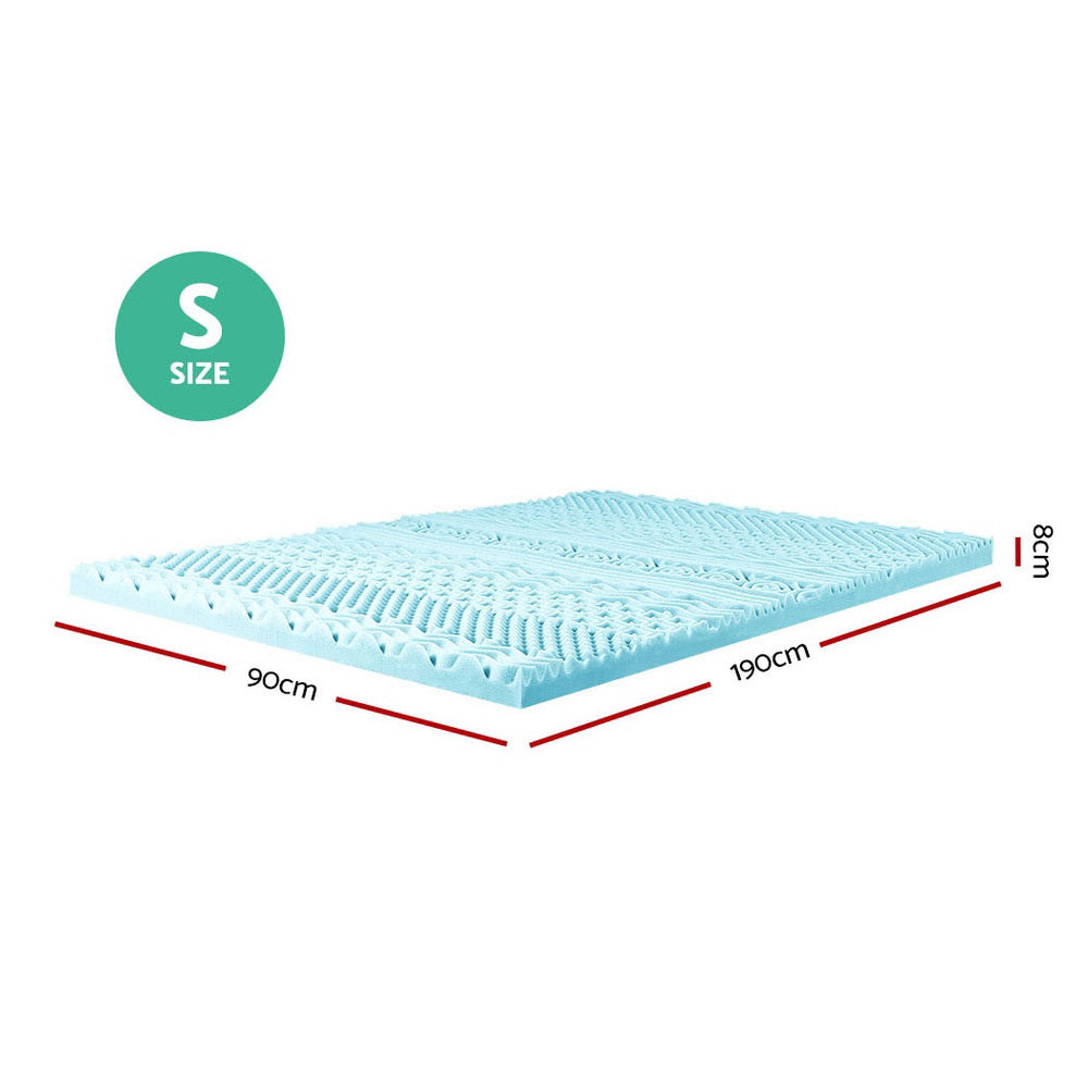 Giselle Bedding Memory Foam Mattress Topper 11-Zone 8cm Single 3