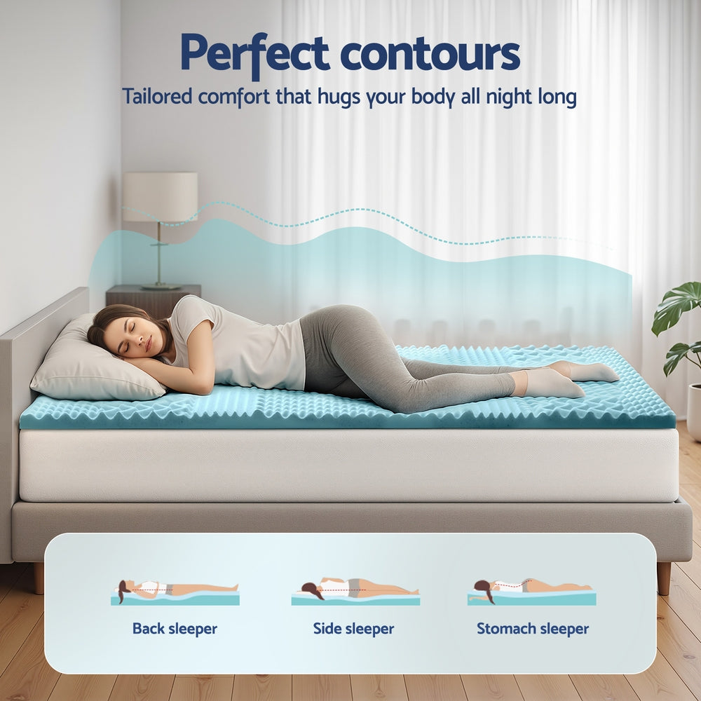 Giselle Bedding 5cm Memory Foam Mattress Topper 7-Zone King Single 4