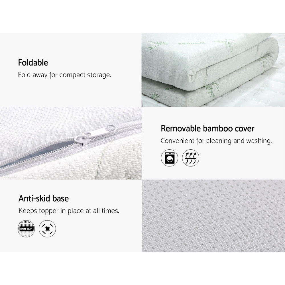 Giselle Bedding Memory Foam Mattress Topper Cool Gel 8cm Queen 6