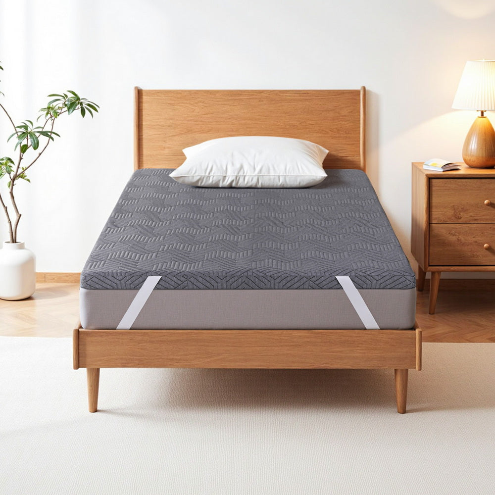 Giselle 8cm Memory Foam Mattress Topper Gel Dual Layer Foam Bamboo King Single 7
