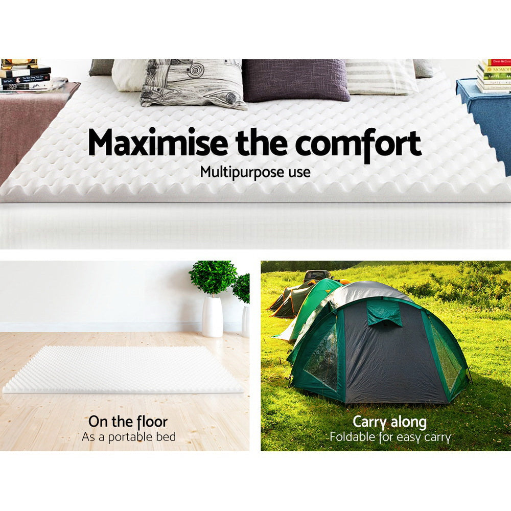 Giselle Bedding Memory Foam Mattress Topper Egg Crate 5cm Queen 6