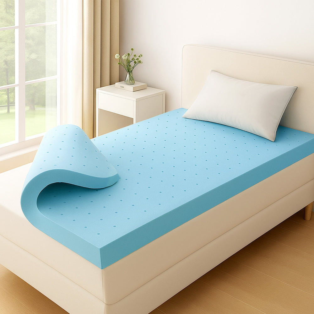 Giselle 12cm Memory Foam Mattress Topper Ventilated Cool Gel Bamboo Cover King Single 7