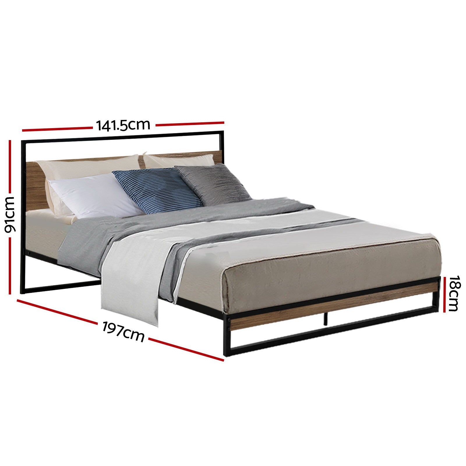 Artiss Bed Frame Double Size Metal Bed Frame DANE 3