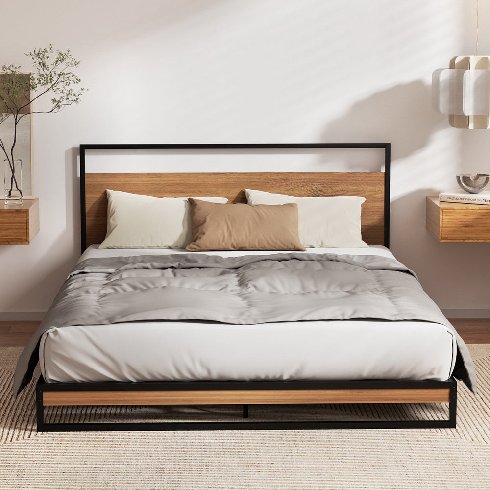 Artiss Bed Frame Queen Size Metal Frame DANE with Mattress 4