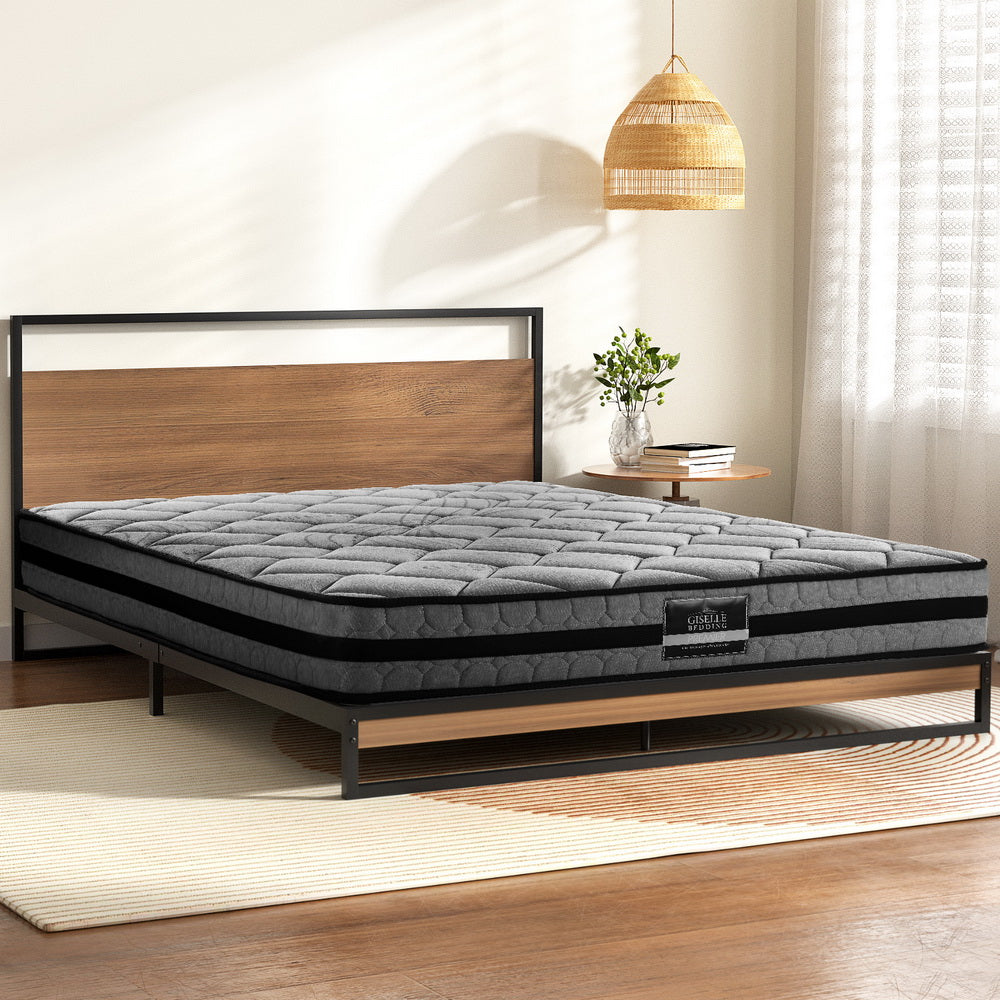 Artiss Bed Frame Queen Size Metal Frame DANE with Mattress 7