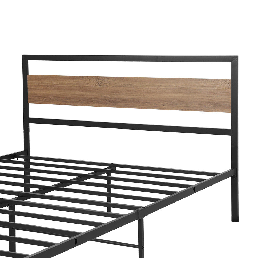 Artiss Bed Frame Double Size Metal Base Mattress Platform Foundation Black DREW 3