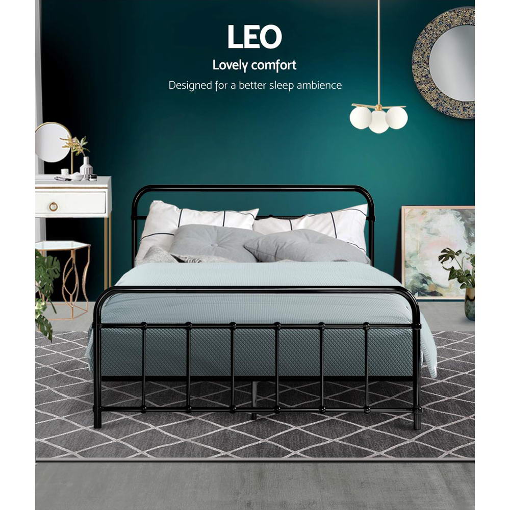 Artiss Bed Frame Metal Bed Frame LEO - Double (Black) 3