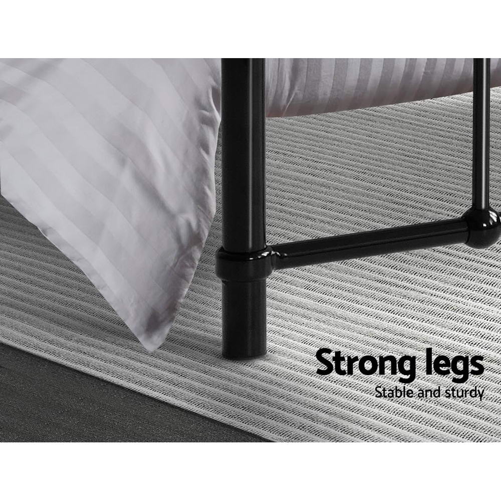 Artiss Bed Frame Metal Bed Frame LEO - Double (Black) 6
