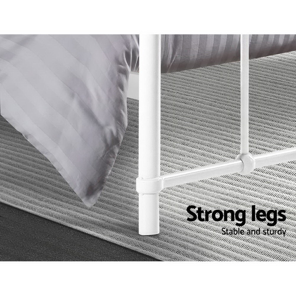 Artiss Bed Frame Metal Bed Frame LEO - Double (White) 6