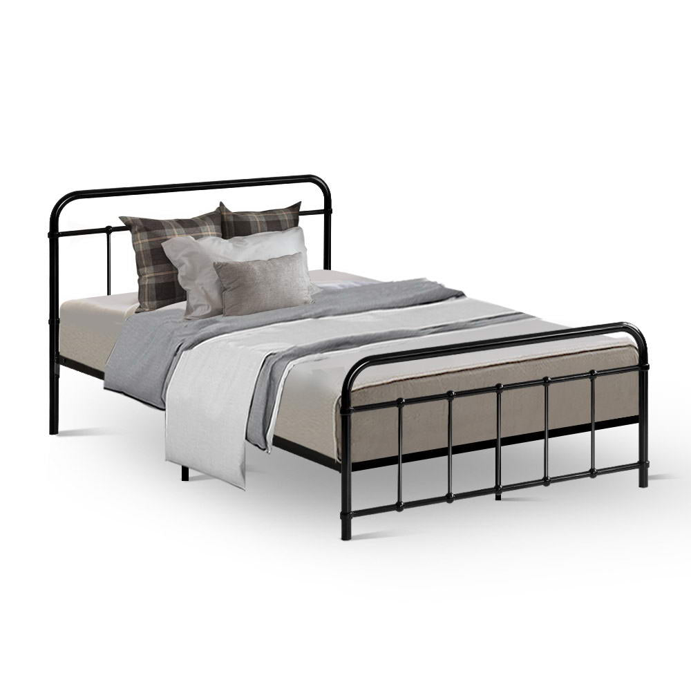 Artiss Bed Frame Metal Bed Frame LEO - King Single(Black) 7