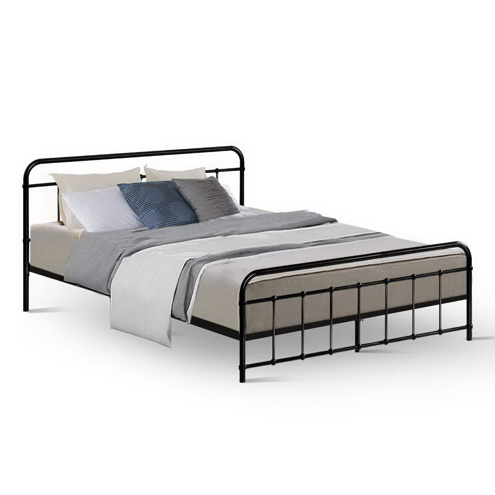 Artiss Bed Frame Metal Bed Frame LEO - Queen (Black) 7