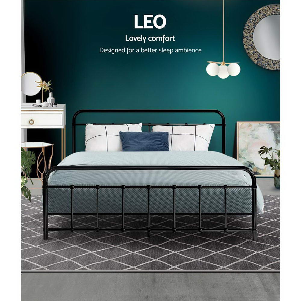 Artiss Bed Frame Metal Bed Frame LEO - Queen (Black) 3