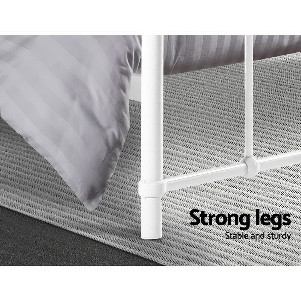 Artiss Bed Frame Metal Bed Frame LEO - Queen (White) 6