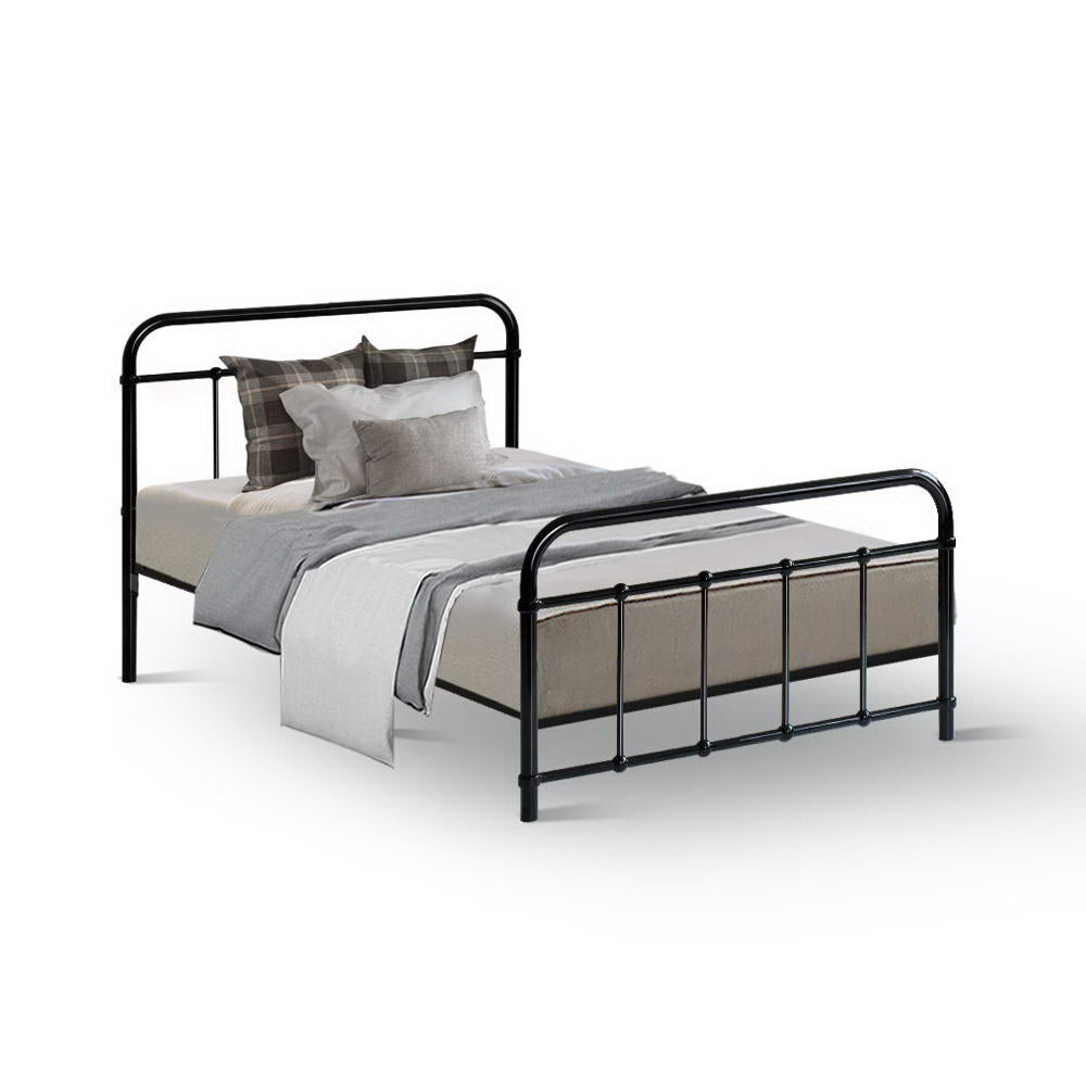 Artiss Bed Frame Metal Bed Frame LEO - Single (Black) 7