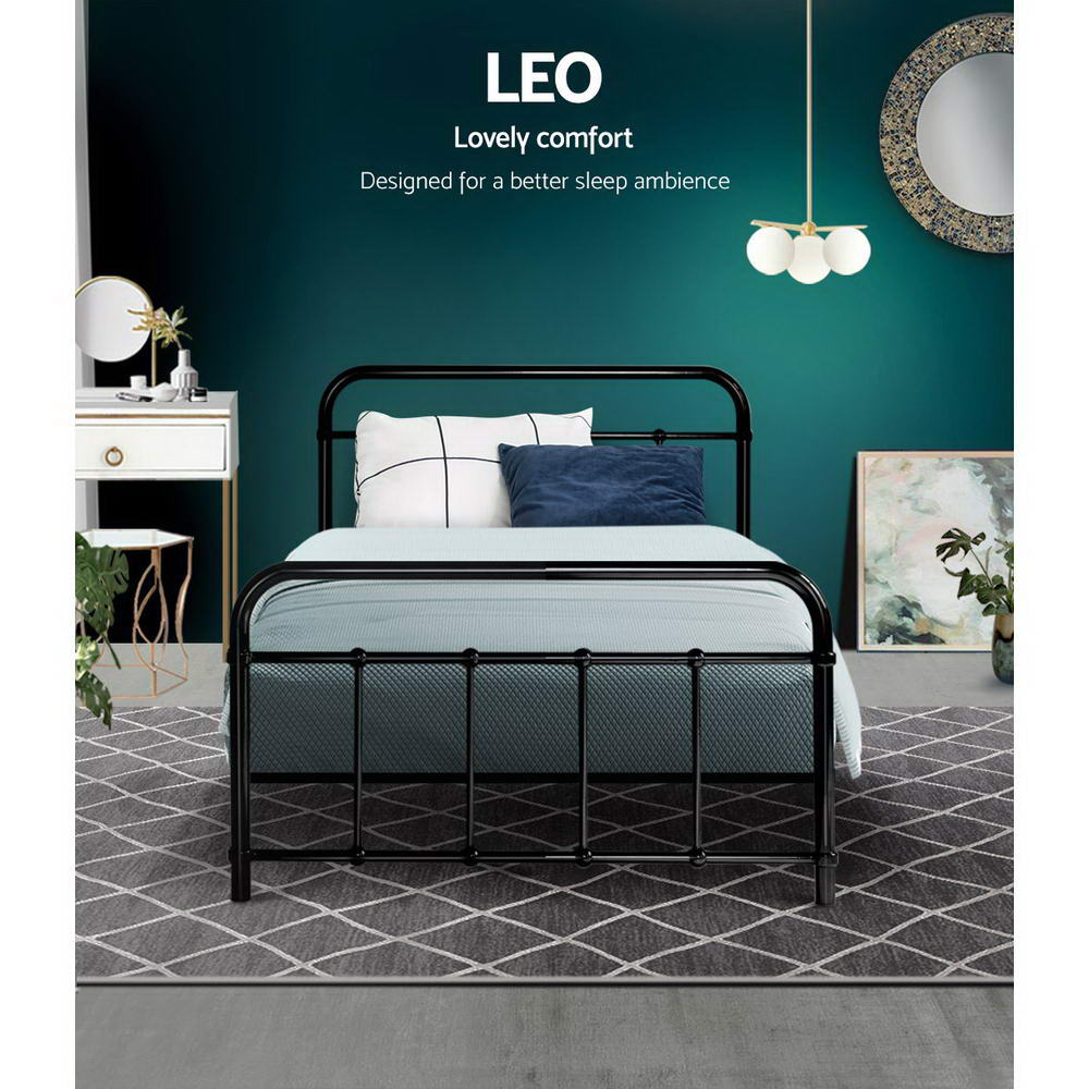 Artiss Bed Frame Metal Bed Frame LEO - Single (Black) 3