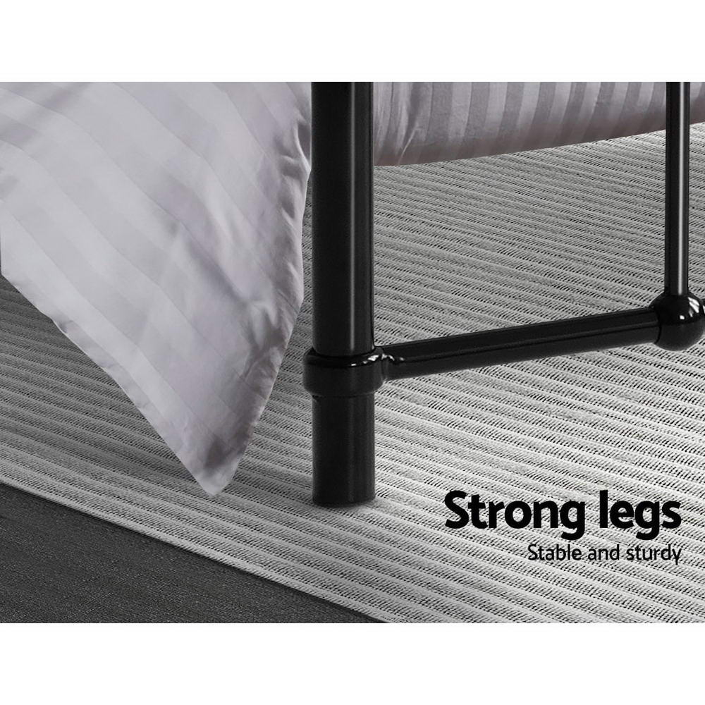 Artiss Bed Frame Metal Bed Frame LEO - Single (Black) 6