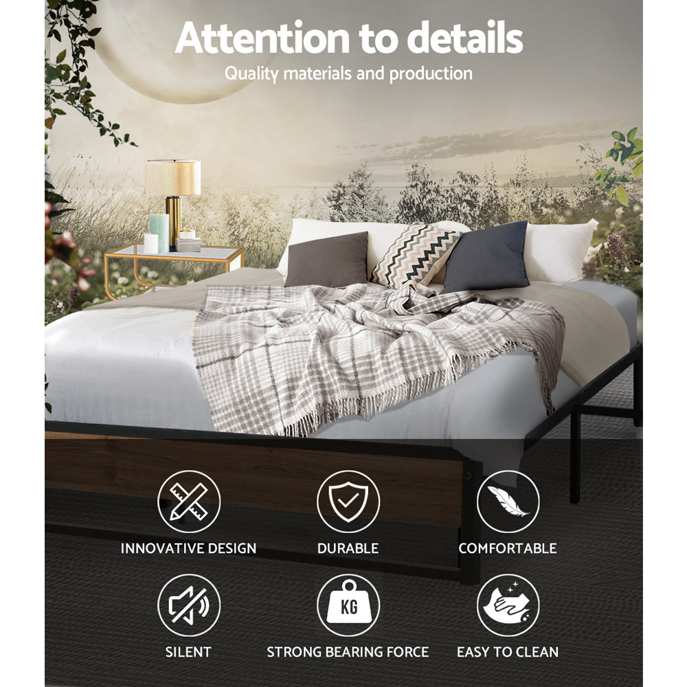 Artiss Bed Frame Metal Bed Frame Bed Base OSLO - Queen 4