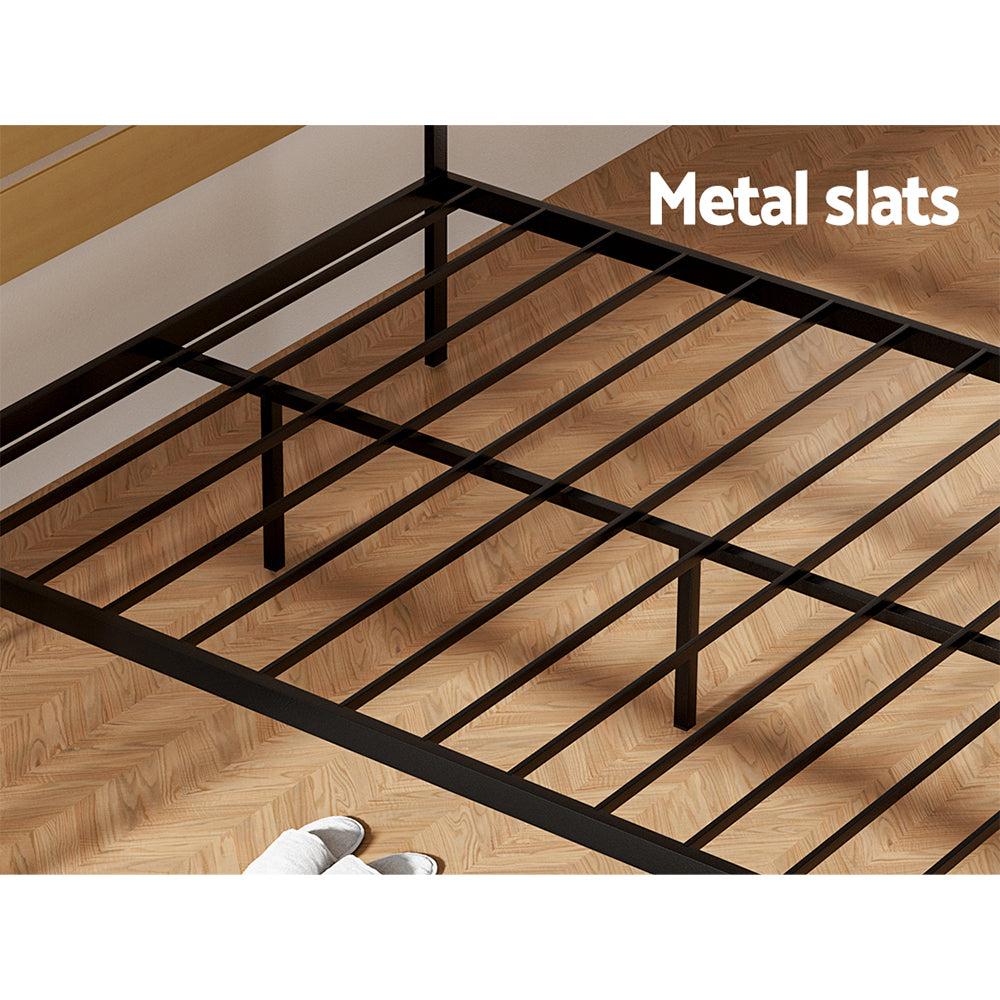 Artiss Bed Frame Double Size Metal Base Mattress Platform Foundation Black PAULA 5