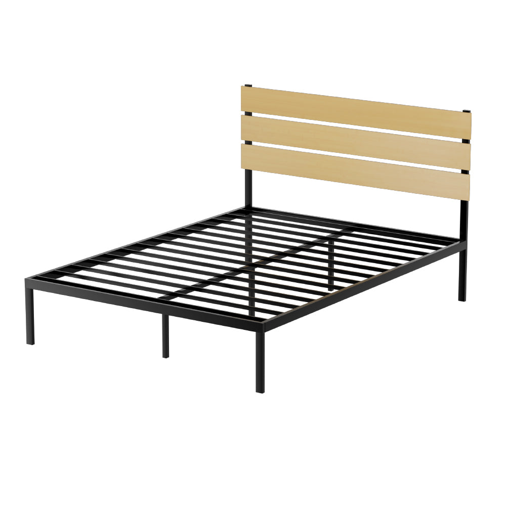Artiss Bed Frame Queen Size Metal Base Mattress Platform Foundation Black PAULA 7