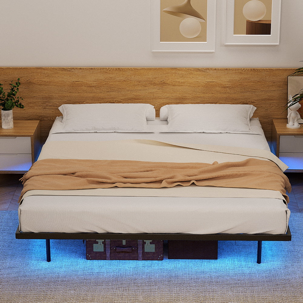 Artiss King Bed Frame,Floating Metal Bed Frame with Smart LED Lights - Sturdy Metal Platform Bed Base, Silent Design, Tool-Free Assembly, 300KG Capacity for Home/Hotel/Master Bedroom 7