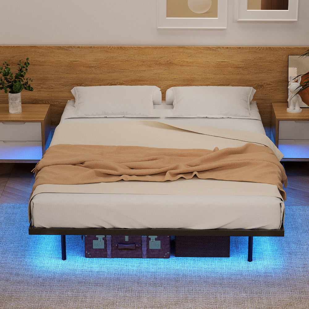 Artiss Queen Bed Frame,Floating Metal Bed Frame with Smart LED Lights - Sturdy Metal Platform Bed Base, Silent Design, Tool-Free Assembly, 300KG Capacity for Home/Hotel/Master Bedroom? 7
