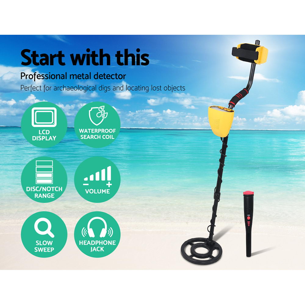 Metal Detector 180MM Deep Sensitive Waterproof Pinpointer Treasure Hunter Yellow 3