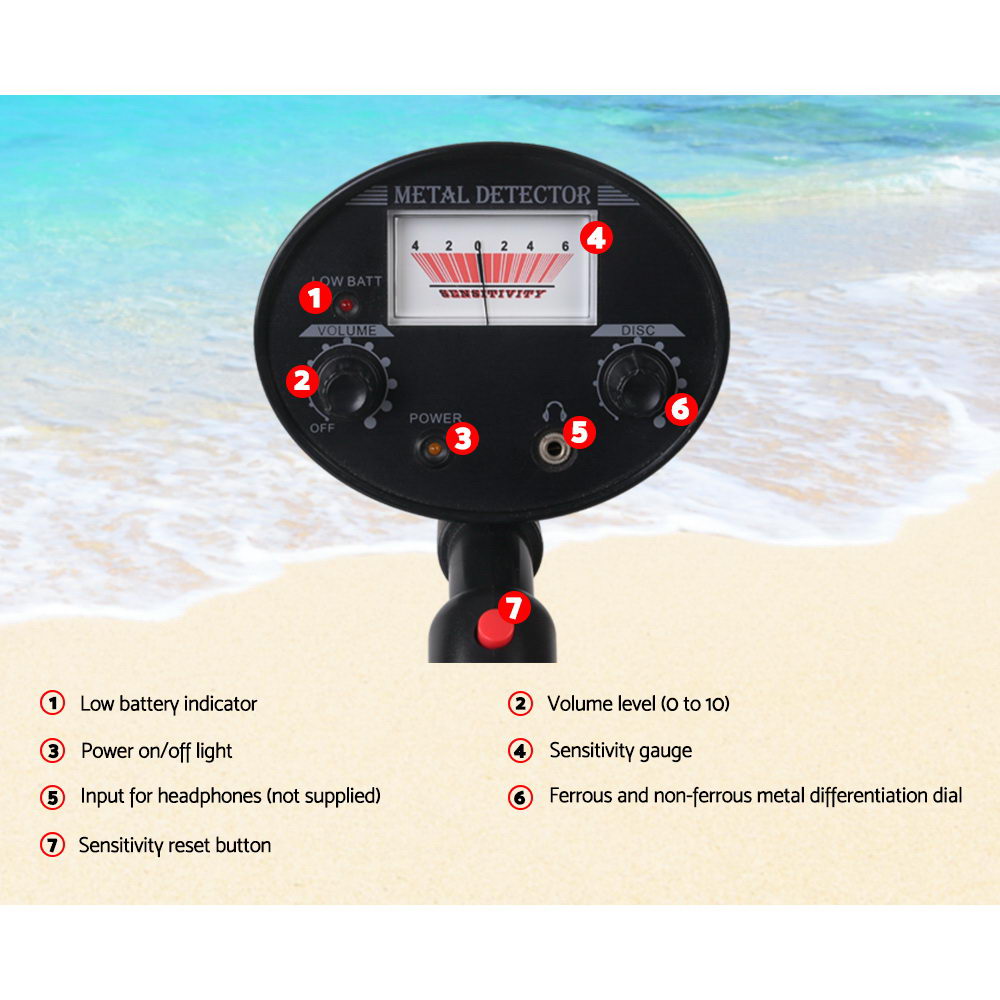 Metal Detector 180MM Deep Sensitive Waterproof Pinpointer Treasure Hunter Black 3