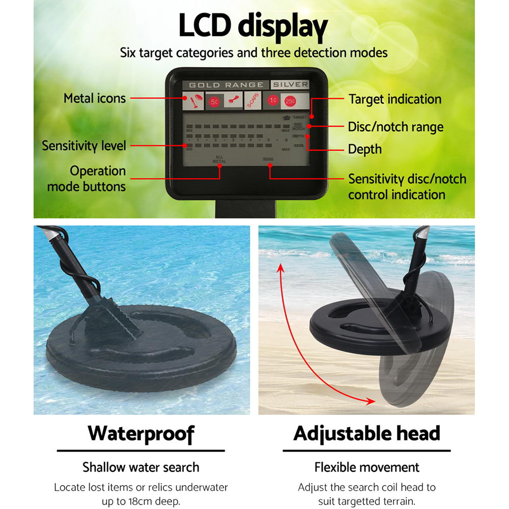 Metal Detector 180MM Deep Sensitive Waterproof Treasure Hunter Gold Digger 4