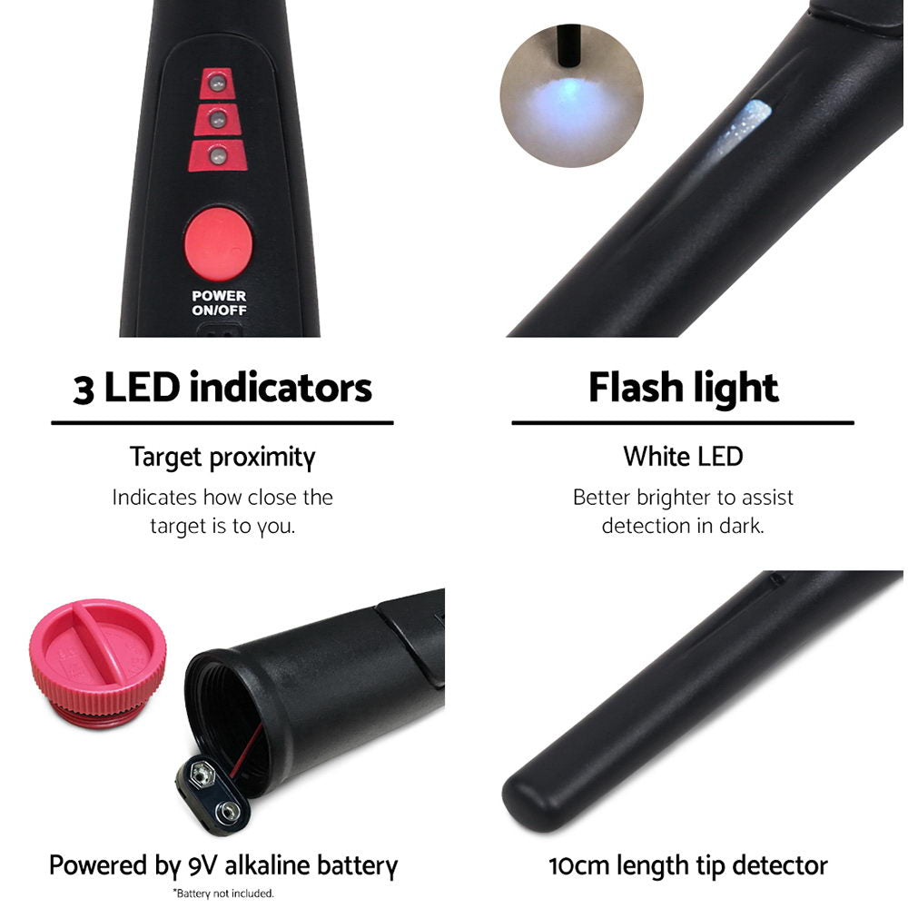 Metal Detector 40MM Sensitive Handheld Pinpointer Waterproof Automatic Hunter Black 4