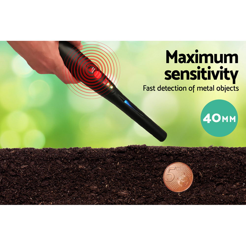 Metal Detector 40MM Sensitive Handheld Pinpointer Waterproof Automatic Hunter Black 5