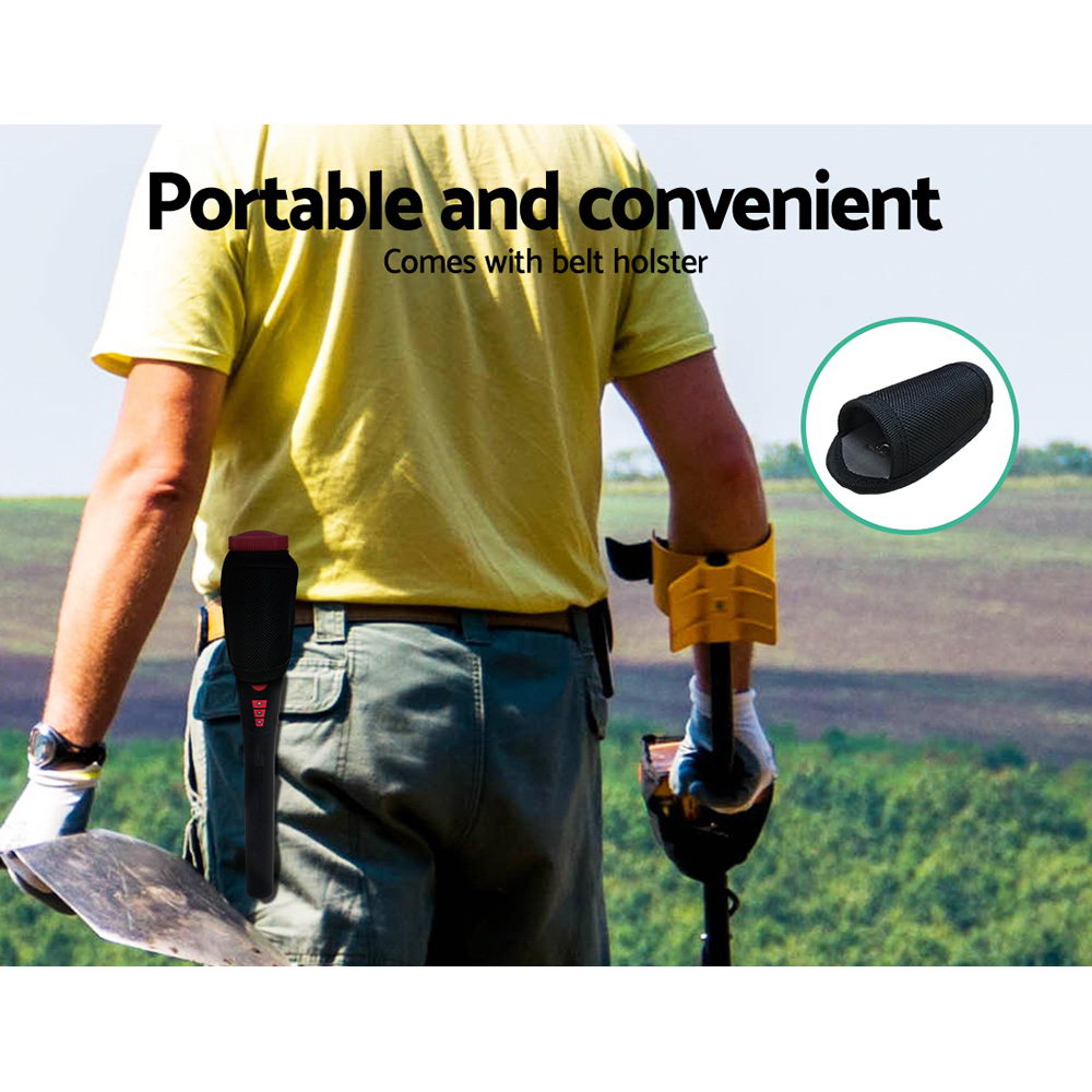 Metal Detector 40MM Sensitive Handheld Pinpointer Waterproof Automatic Hunter Black 6