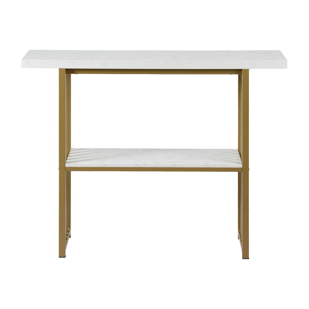 Artiss Console Table Marble Effect White&Gold 4