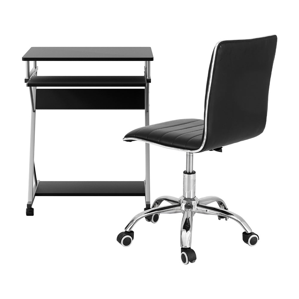 Artiss Computer Desk Office Chair Set Desks with Keyboard Shelf Try Black 3