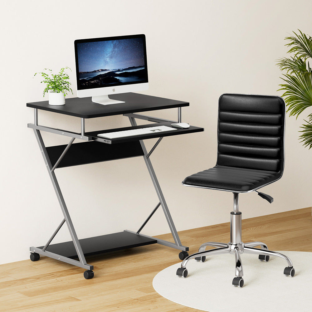 Artiss Computer Desk Office Chair Set Desks with Keyboard Shelf Try Black 7