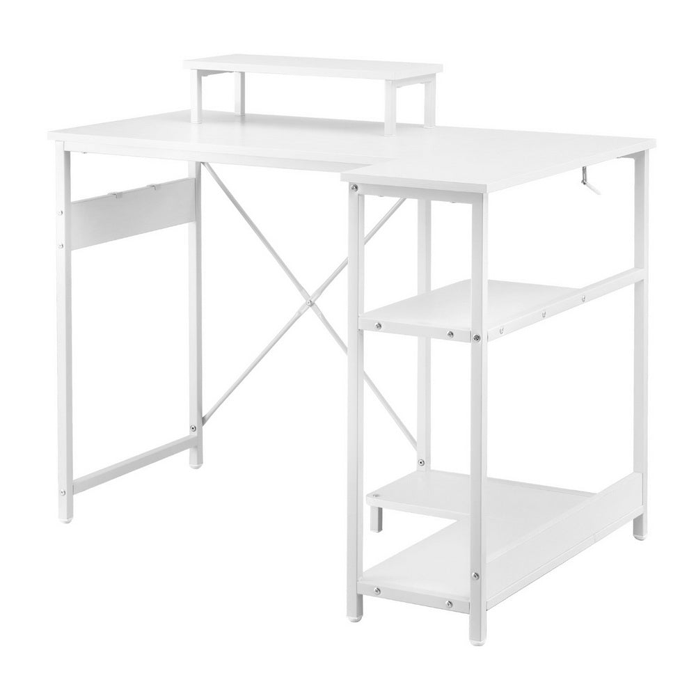 Artiss Computer Desk L-Shape Home Office Study Table Open Shelves White 100CM 3