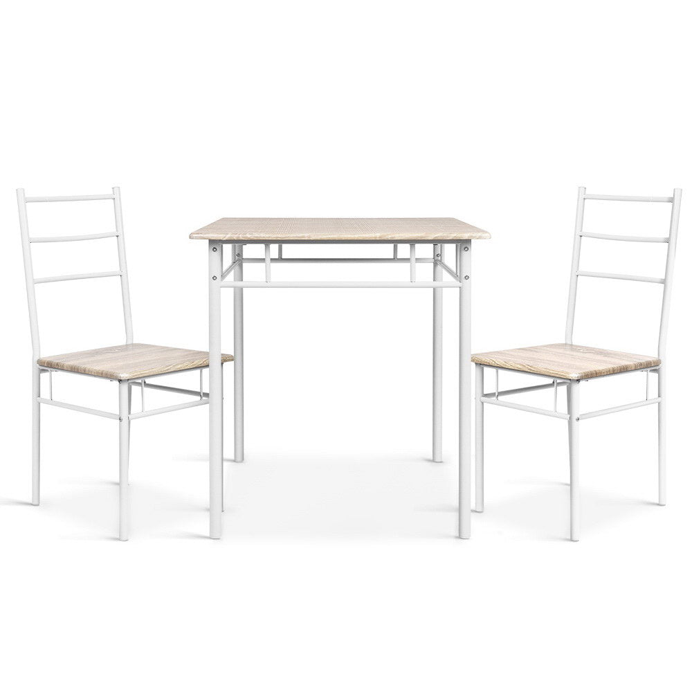 Artiss Dining Table And Chairs Set fo 3 Oak 8