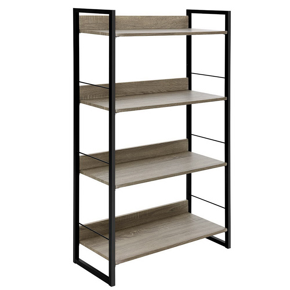 Artiss Bookshelf 4 Tiers - NOE Black and Oak 3