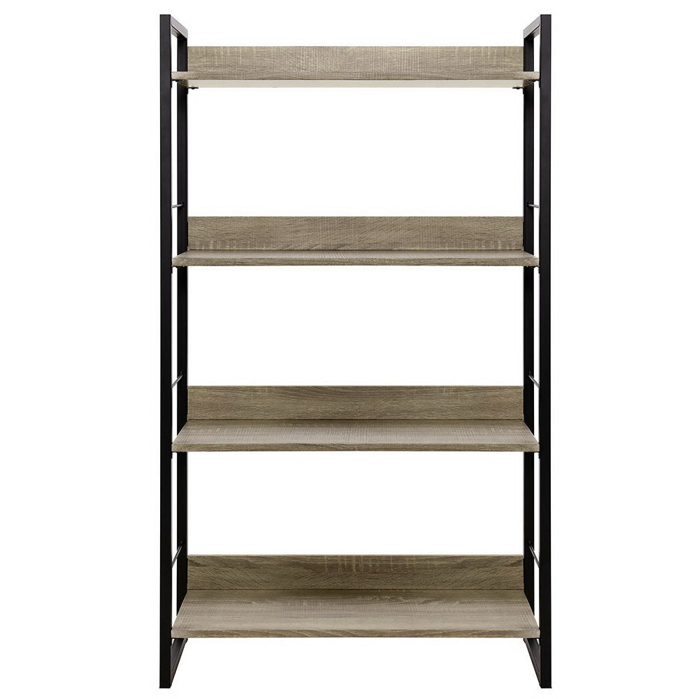 Artiss Bookshelf 4 Tiers - NOE Black and Oak 5